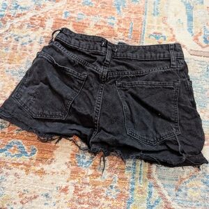 Forever 21 Black Frayed Jean Shorts